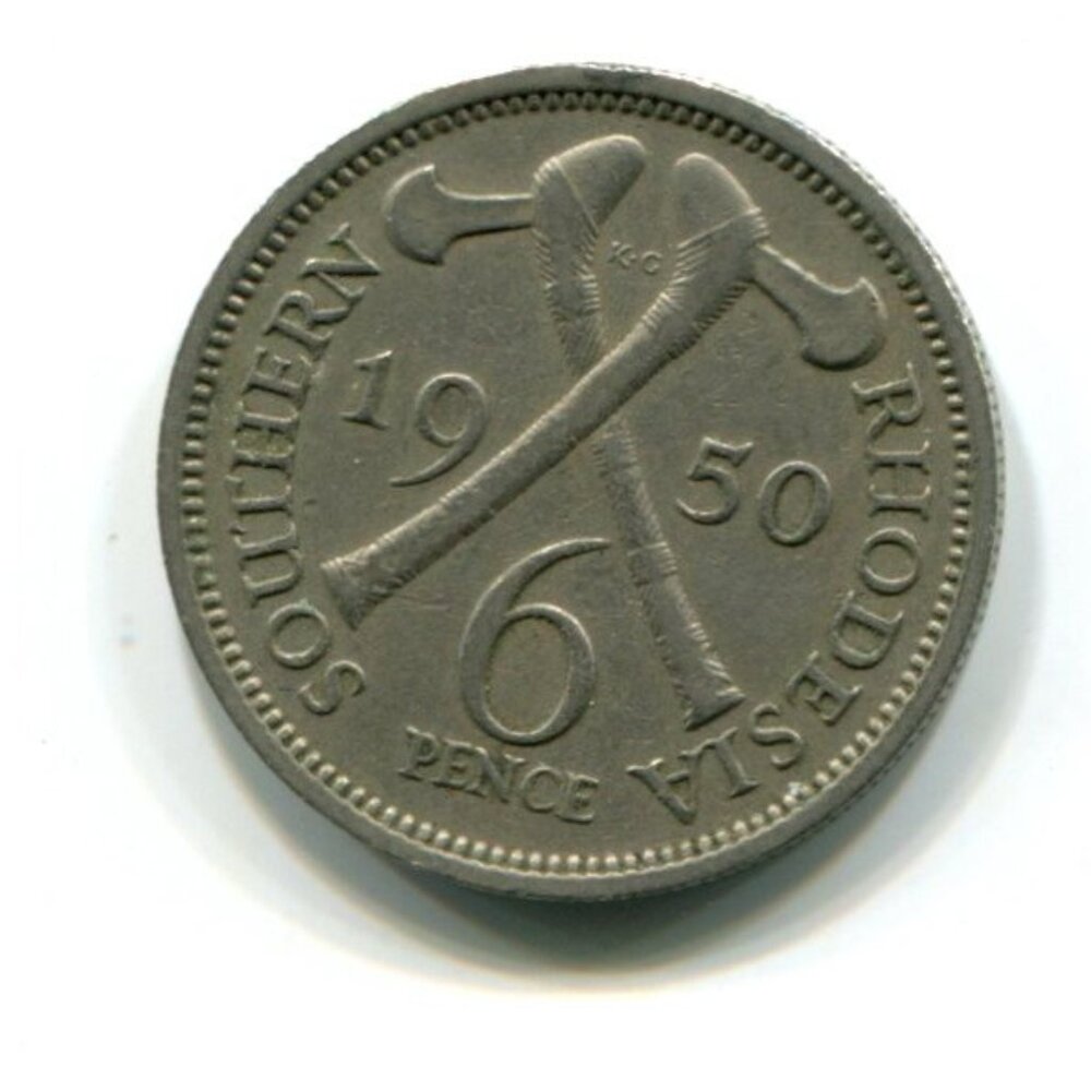 1950 Southern Rhodesia 6p Coin (b662-7)